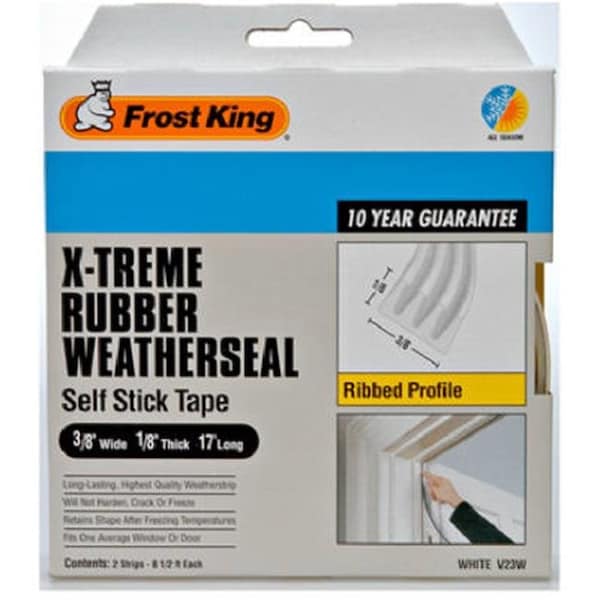 Thermwell Products Thermwell V23WA 0.38 x 0.12 in. x 17 ft. Premium Weather Strip - White 379985 - main